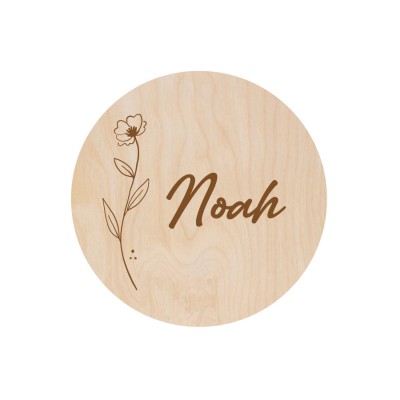Gepersonaliseerde Naam / Gezinsbordje - Single Flower - 1