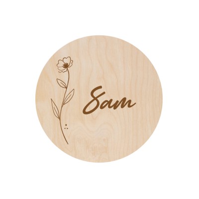 Gepersonaliseerde Naam / Gezinsbordje - Single Flower - 2