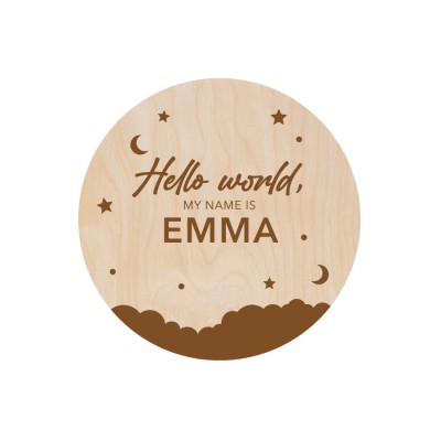 Gepersonaliseerde Naam / Gezinsbordje - Moon and Stars - 3