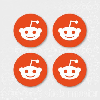 Set van 4 ronde Reddit stickers - 1