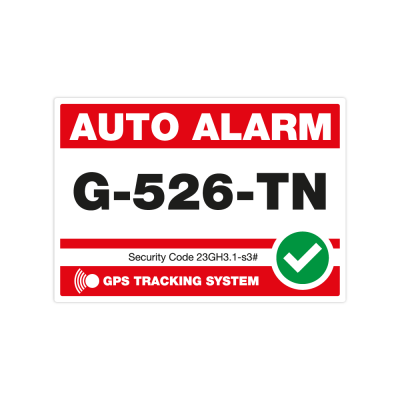 Eigen kenteken Auto Alarmsticker Rood - 1