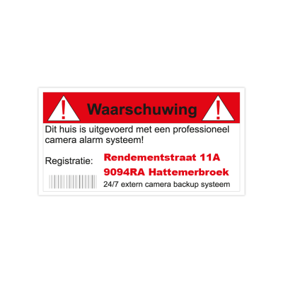 Camera beveiligingssticker Met uw Eigen Adres - 1 Camera beveiligingssticker Met uw Eigen Adres - 1