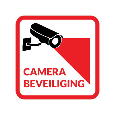 Camera beveiligingssticker Rood - 1