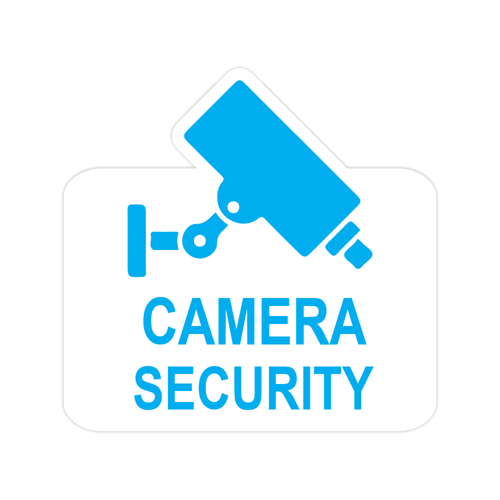 Camera beveiligingssticker blauw contour - 1