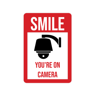 Camera sticker Smile you're on camera Rood - 1