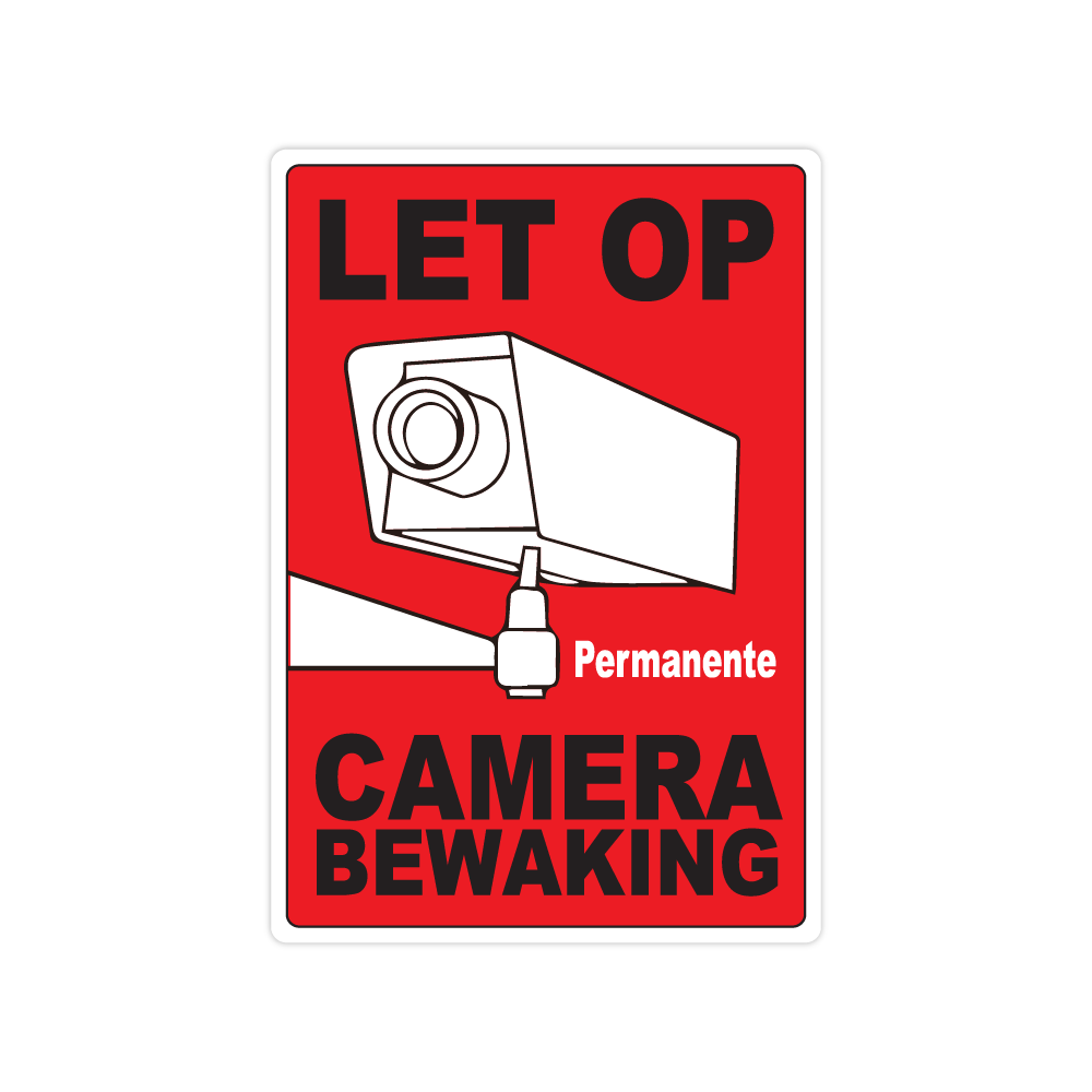 Permanente Camera Bewaking sticker - 1