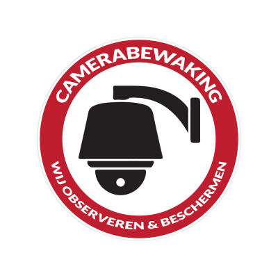 Camera beveiligingsticker rond Rood 2 - 1