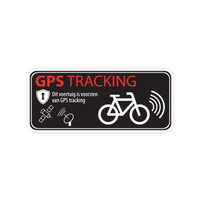 Fiets GPS Tracking Breed Zwart sticker - 1 Fiets GPS Tracking Breed Zwart sticker - 1