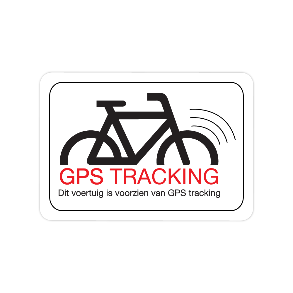 Fiets GPS Tracking Rechthoek sticker - 1