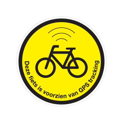 Fiets GPS Tracking Rond Geel sticker - 1