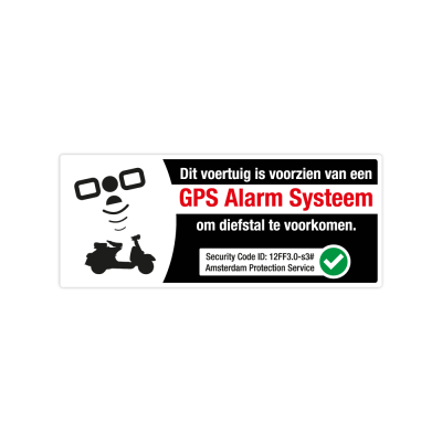 Scooter GPS Alarm Systeem sticker Zwart - 1