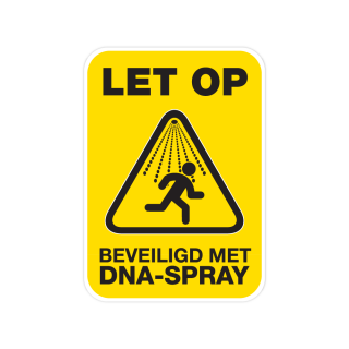 DNA-Spray Sicherheitsaufkleber gelb - 1