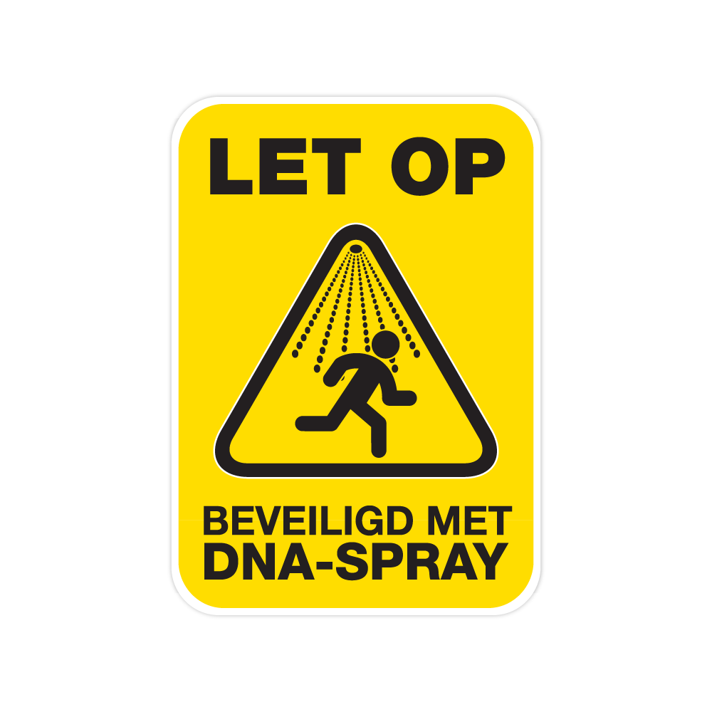 DNA-Spray Beveiliging sticker geel - 1