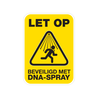 DNA-Spray Beveiliging sticker geel - 1