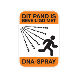 DNA-Spray Sicherheitsaufkleber orange - 1