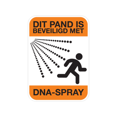 DNA-Spray Beveiliging sticker oranje - 1 DNA-Spray Beveiliging sticker oranje - 1