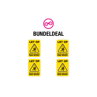 Set of 4 DNA Spray Security Yellow Stickers - 1