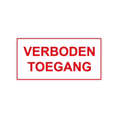 Verboden Toegang Sticker Deur - 1