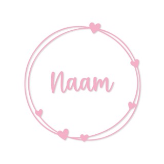 Baby Naamsticker Rond - Roze - 1