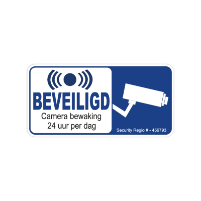 24 Uur Beveiligd Sticker Blauw - 1