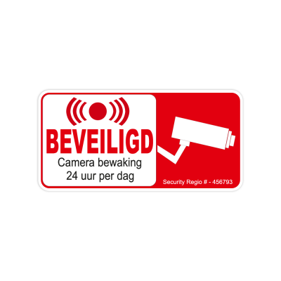 24 Uur Beveiligd Sticker Rood - 1