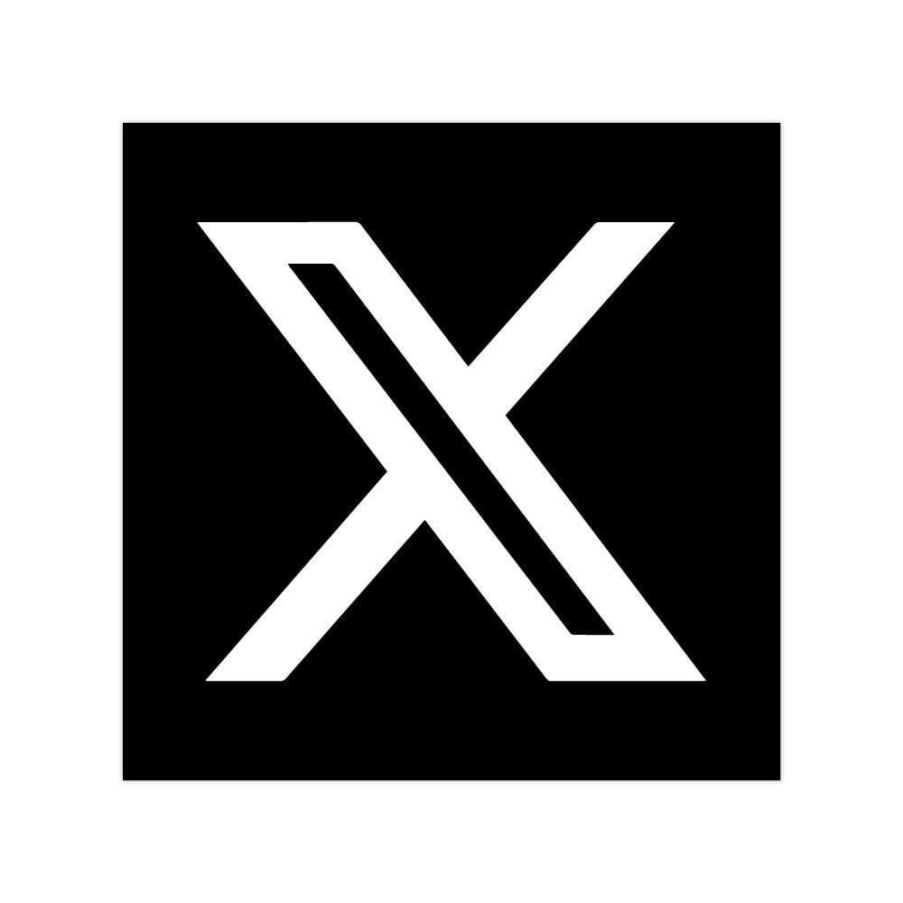 Set mit quadratischen Aufklebern mit Twitter-X-Logo - 1