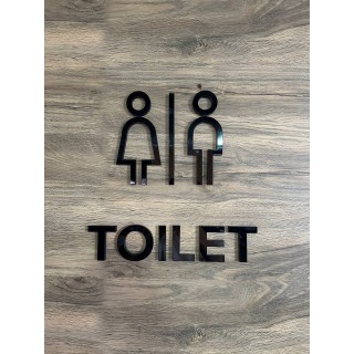 Acrylaat Toiletdeur WC-pictogram Man & Vrouw - 2 2