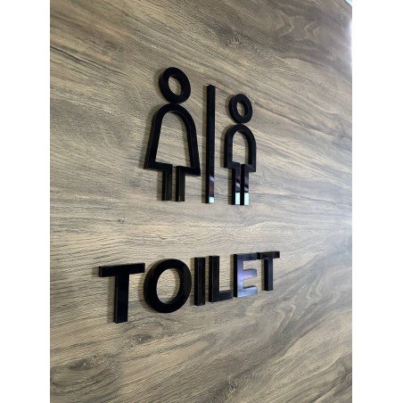 Acrylaat Toiletdeur WC-pictogram Man & Vrouw - 2
