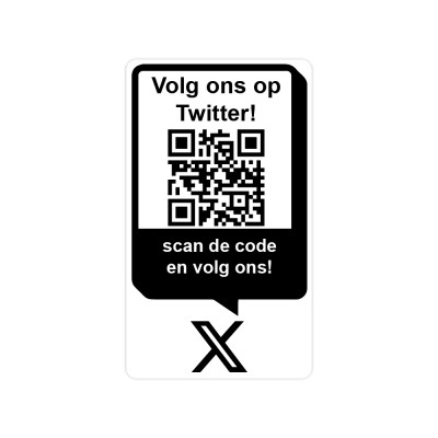 QR code Volg ons op Twitter Stickers Set - 1 QR code Volg ons op Twitter Stickers Set - 1