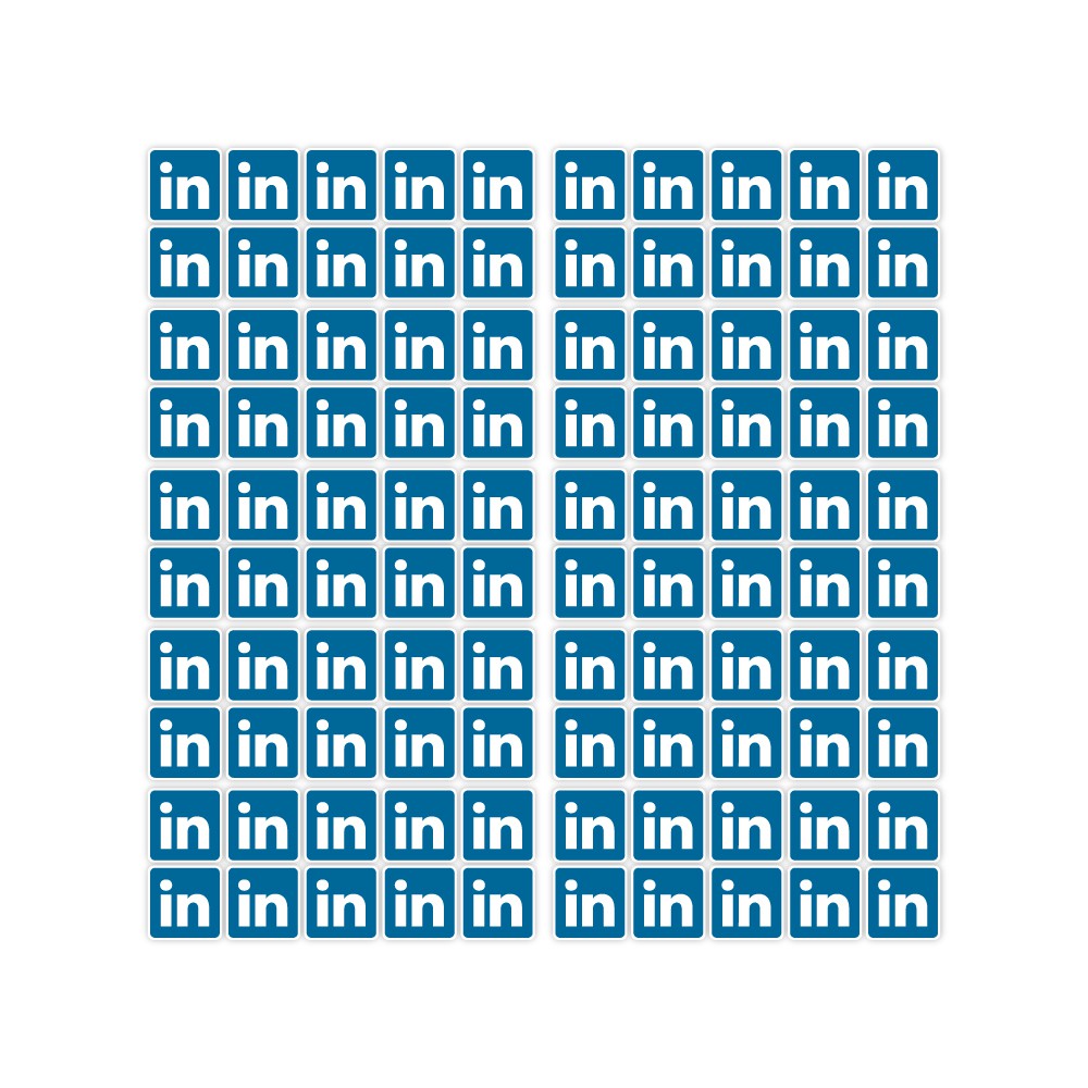 Linkedin-Set mit 100 Stück quadratischen Aufklebern - 1