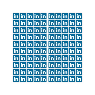Linkedin set van 100 stuks Vierkant Stickers - 1
