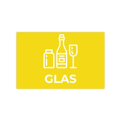 Afval Sticker - Glas - 1