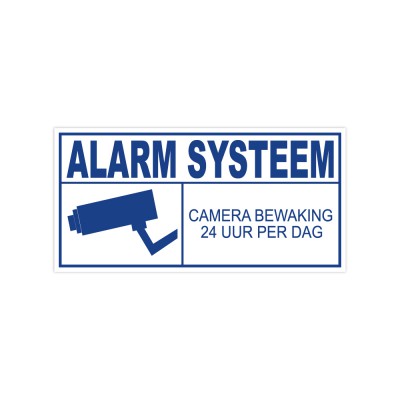 Camera Alarm Systeem Sticker Blauw - 1 Camera Alarm Systeem Sticker Blauw - 1