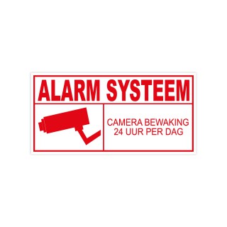 Camera Alarm System Sticker Red - 1