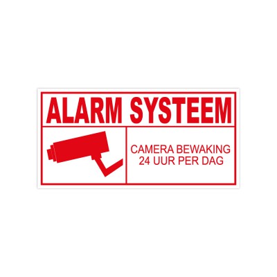 Camera Alarm Systeem Sticker Rood - 1
