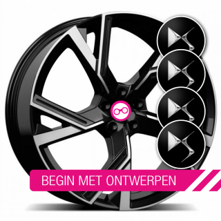 Eigen Ontwerp Chrome Wielnaafsticker Set