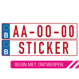 Kentekensticker België Groot Sticker Eigen Naam - 2