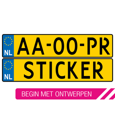 Kentekensticker Groot Sticker Eigen Naam - 2