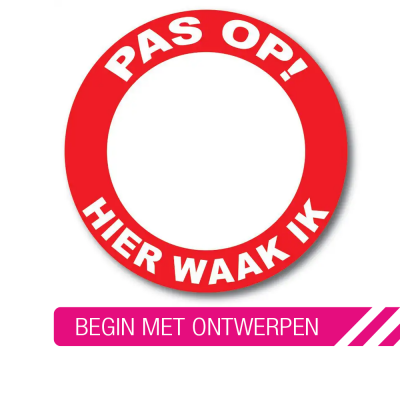 Ontwerp je eigen hier waak ik sticker - 1
