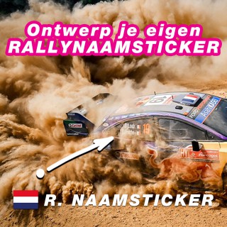 Bedenk en ontwerp je eigen rally naamsticker met Nederlandse vlag - 1