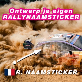 Bedenk en ontwerp je eigen rally naamsticker met Franse vlag - 1