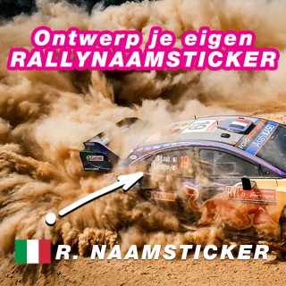 Think of and design your own rally name sticker with the Italian flag - 1
