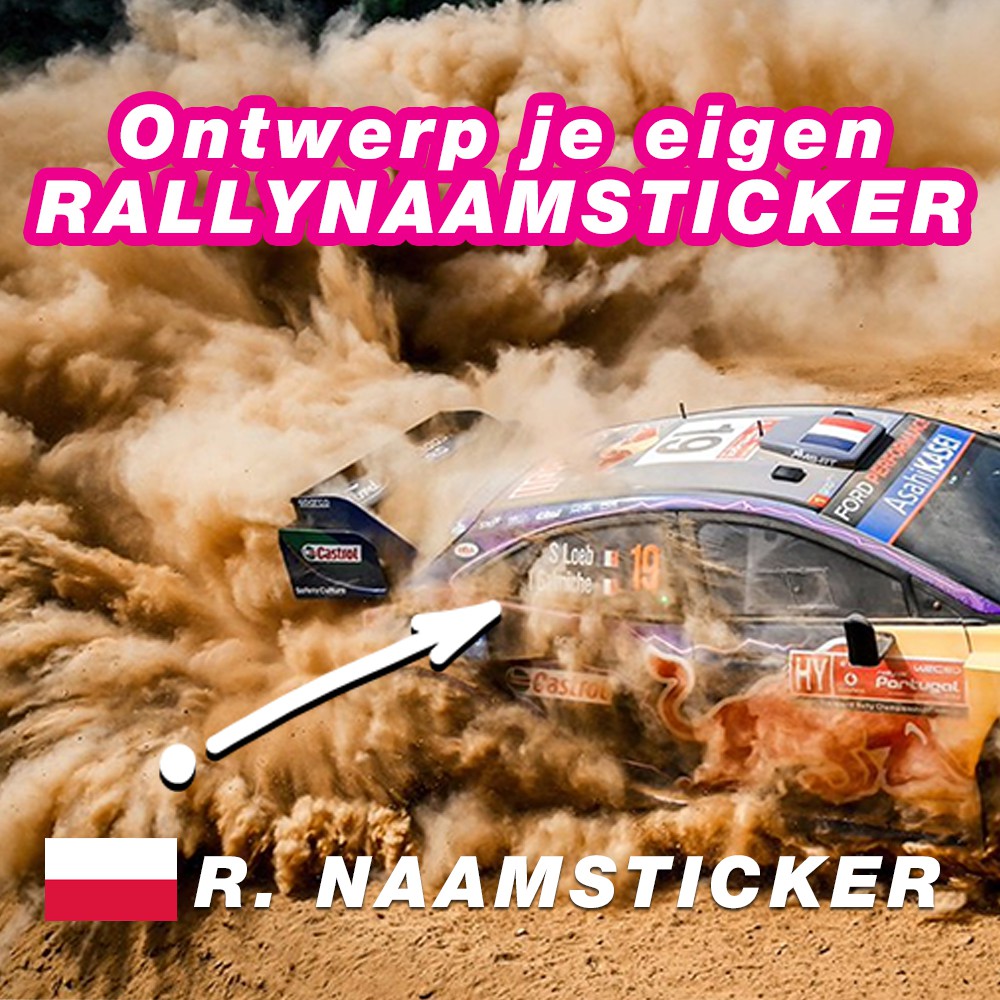 Think of and design your own rally name sticker with the Polish flag - 1