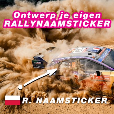 Bedenk en ontwerp je eigen rally naamsticker met Poolse vlag - 1