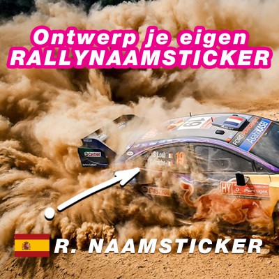 Bedenk en ontwerp je eigen rally naamsticker met Spaanse vlag - 1 Bedenk en ontwerp je eigen rally naamsticker met Spaanse vlag - 1