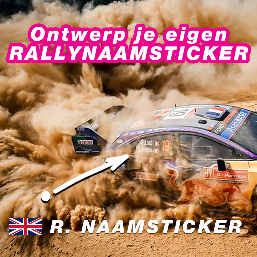 Think of and design your own rally name sticker with the United Kingdom flag - 1