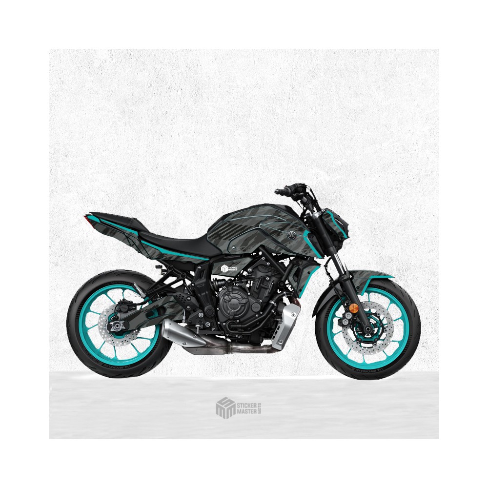 Yamaha MT-07 (2021 – 2022) – Camo Cyan – Graphic Kit - 1