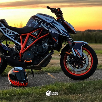 Motor stickers | KTM Superduke 1290R | Blauw wit - 2