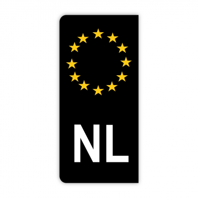 Zwart kentekenplaatsticker eigen tekst - 1 Zwart kentekenplaatsticker eigen tekst - 1