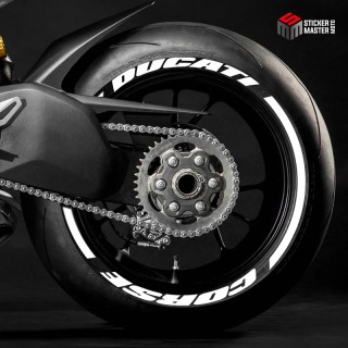 Bandenletters | Ducati Corse | Tekst+striping - 1
